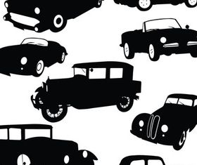 Silhouette Retro Cars vector