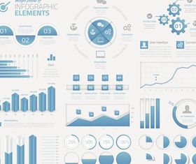 Web Blue Infographics Elements vector