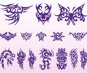 Tribal Tattoos Graphics Set vector