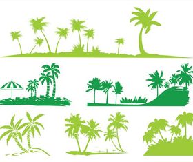 Palms Silhouettes graphic set vector