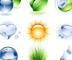 Shiny Ecology Icons vector