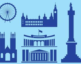 London Landmarks Silhouettes art creative vector