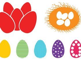 Easter Eggs Silhouettes vector