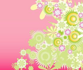 Green Decorative Flowers Art vector