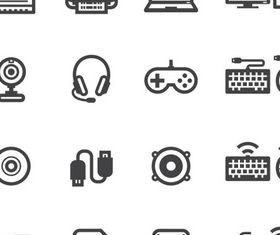 Computers Black Icons vectors