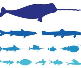 Animals Silhouettes Set Illustration vector