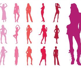 Fashion Models Silhouettes Collection art vector graphics