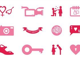Wedding Icons Graphics vector
