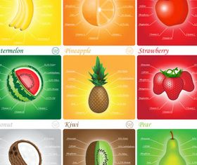 Summer Shiny Fruits art vector