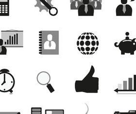 Silhouette Office Icons 3 vector