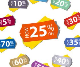 Discount Shiny Stickers creative vector