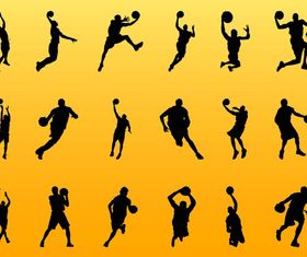 Basketball Player Silhouettes art Illustration vector