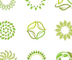 Leaves Green Logotypes Illustration vector