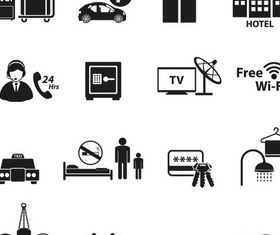 Silhouette Travel Icons vectors