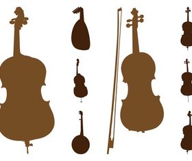 String Instruments Silhouettes art creative vector