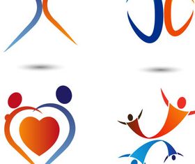 Shiny Human Logotypes vector