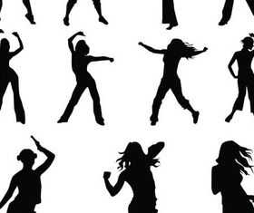 Girls Silhouettes art vectors graphic