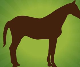 Standing Horse Silhouettes art vector