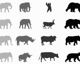 Animals Silhouettes vector material