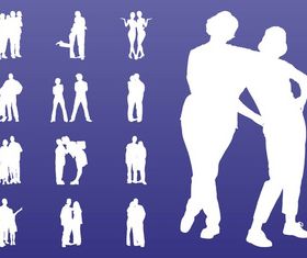 People In Groups Silhouettes art vectors graphic