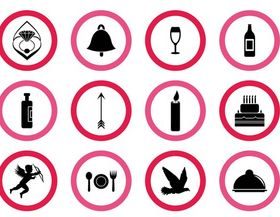 Marriage Icons Graphics vector