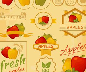 Fruits Color Labels creative vector