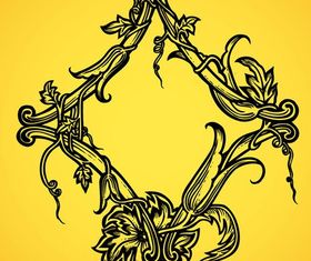 Antique Floral Frame Graphics art vector