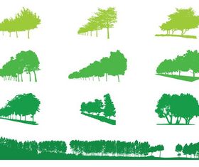 Trees Silhouettes set vector