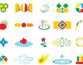 Colorful Icon Designs set vector