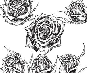 Stylish Rose Tatoo vector