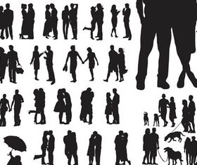 Silhouettes families vector design