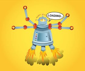 Cartoon Robot Graphics vector