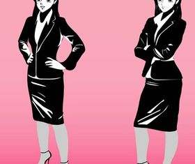 Cartoon Business women art Illustration vector