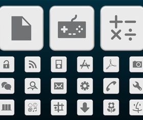 Gray Tech Icons vector material