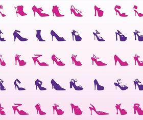 High Heel Shoes art set vector
