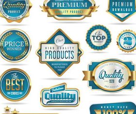 Luxury Blue Labels set vector