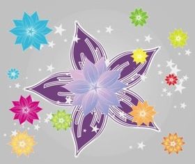 Bright Colorful Flowers vector graphic
