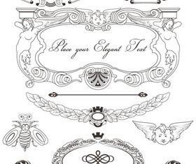 Stylish Vintage Frames 17 vector material