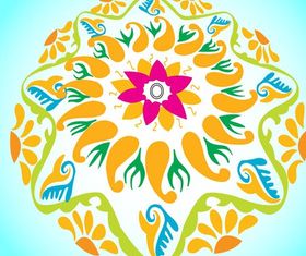 Round Floral Layout design vector