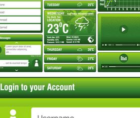 Green UI Elements vector