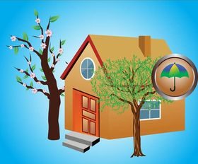 House With Trees vector