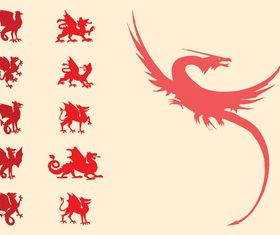Heraldic Dragons vector