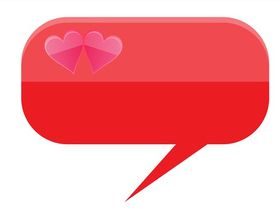 Speech Bubble With Hearts art set vector