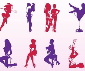 Seductive Girls Set vector