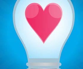 Lightbulb With Heart vector