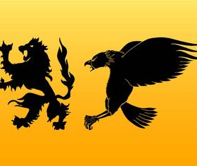 Heraldic Animals Silhouettes art vectors graphic