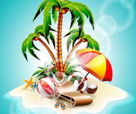 Backgrounds with Beaches Illustration vector