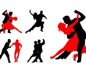 Dancing Couples Silhouettes Vector vector