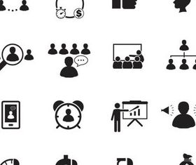 Business Black Icons free vectors material