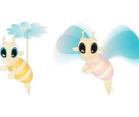 Cute Cartoon Bees vector